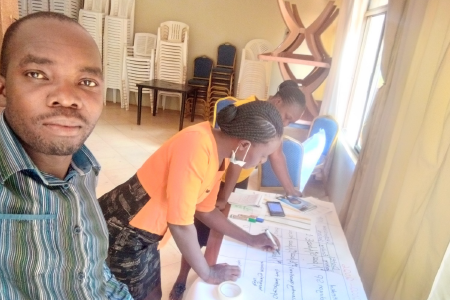 Community TB educators and ambassadors designing work plans adapting to the COVID-19 preventive strategies for community TB service deliveries